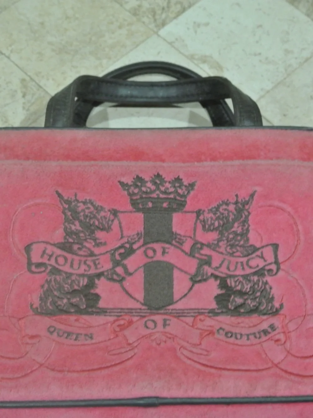 VINTAGE RARE JUICY COUTURE PINK AND BROWN MAKE UP CASE/ORGANIZER
